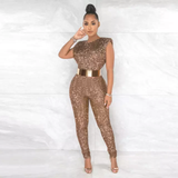 Notice Me "GOLD" Sequins 1 Piece Jumpsuit