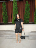 Black "CC" 2 Piece Short Set