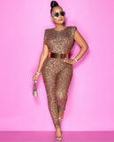 Notice Me "GOLD" Sequins 1 Piece Jumpsuit