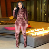 Danielle Two Piece Rose Gold Velvet Set