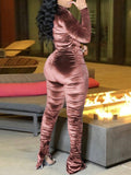 Danielle Two Piece Rose Gold Velvet Set
